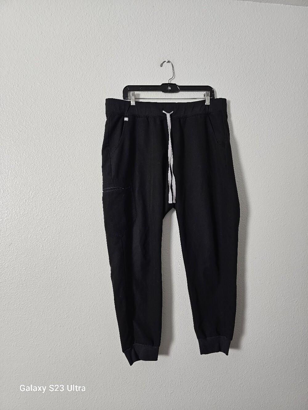 Figs Black Track Joggers with White Drawstring Sz XL